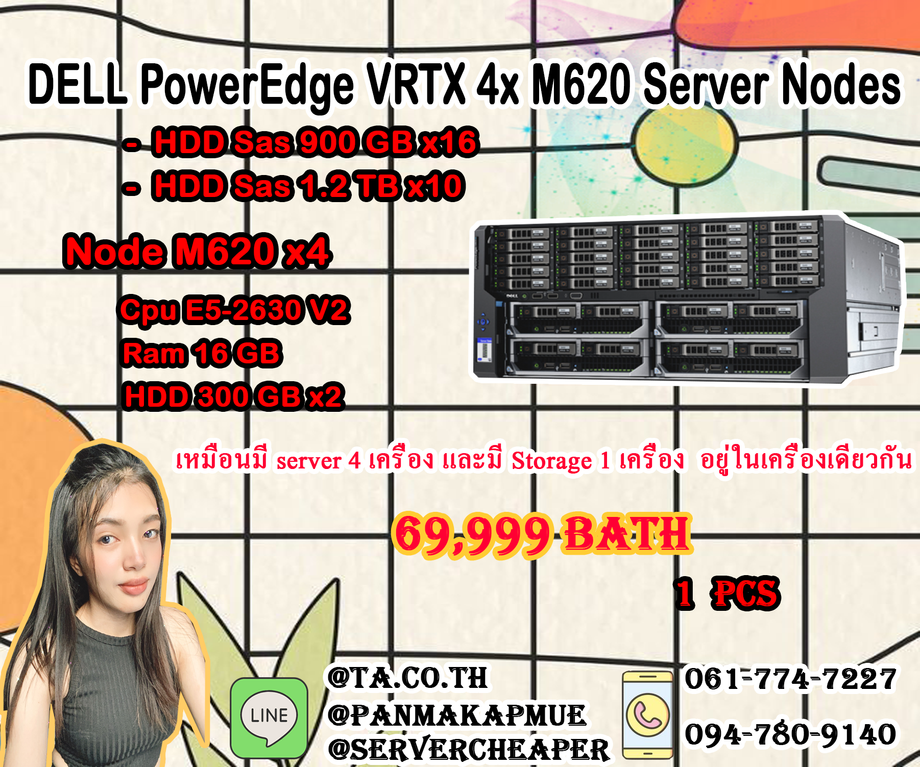 DELL PowerEdge VRTX 4x M620 Server Nodes