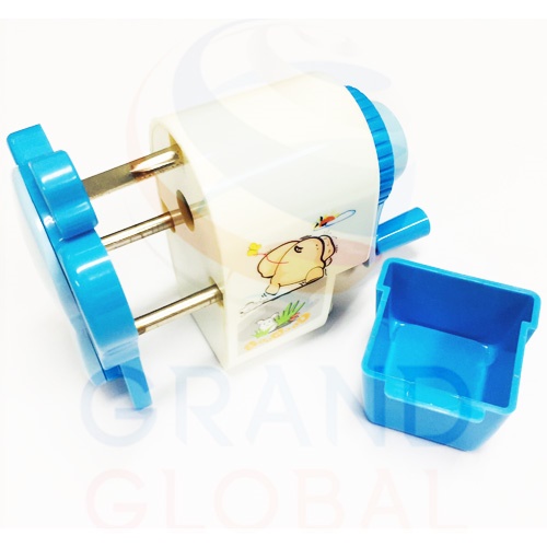 Triple-G Pencil Sharpener เครื่องเหลาดินสอ กบเหลาดินสอ เหลากลบ ตั้งโต๊ะ ลาย ช้าง น่ารัก สีฟ้า