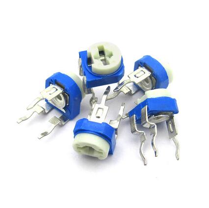 ตัวต้านทานปรับค่าได้ WH06-2 Potentiometer adjustable resistance blue and white adjustable resistance horizontal blue and white adjustable
