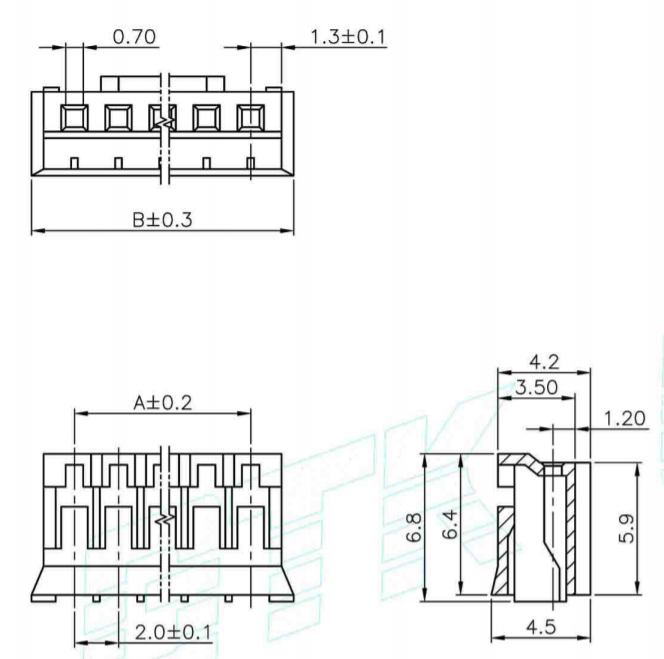 หัวต่อตัวผู้ แบบ 4 Pin JST pitch 2.00mm 4 Pin