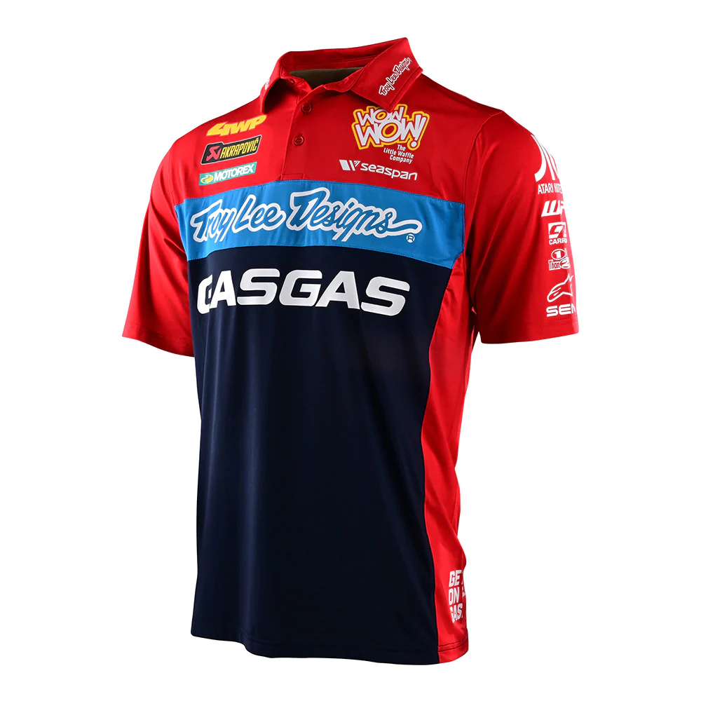 เสื้อโปรโล Troy Lee Designs Pit Shirt TLD GasGas Team Red / Navy