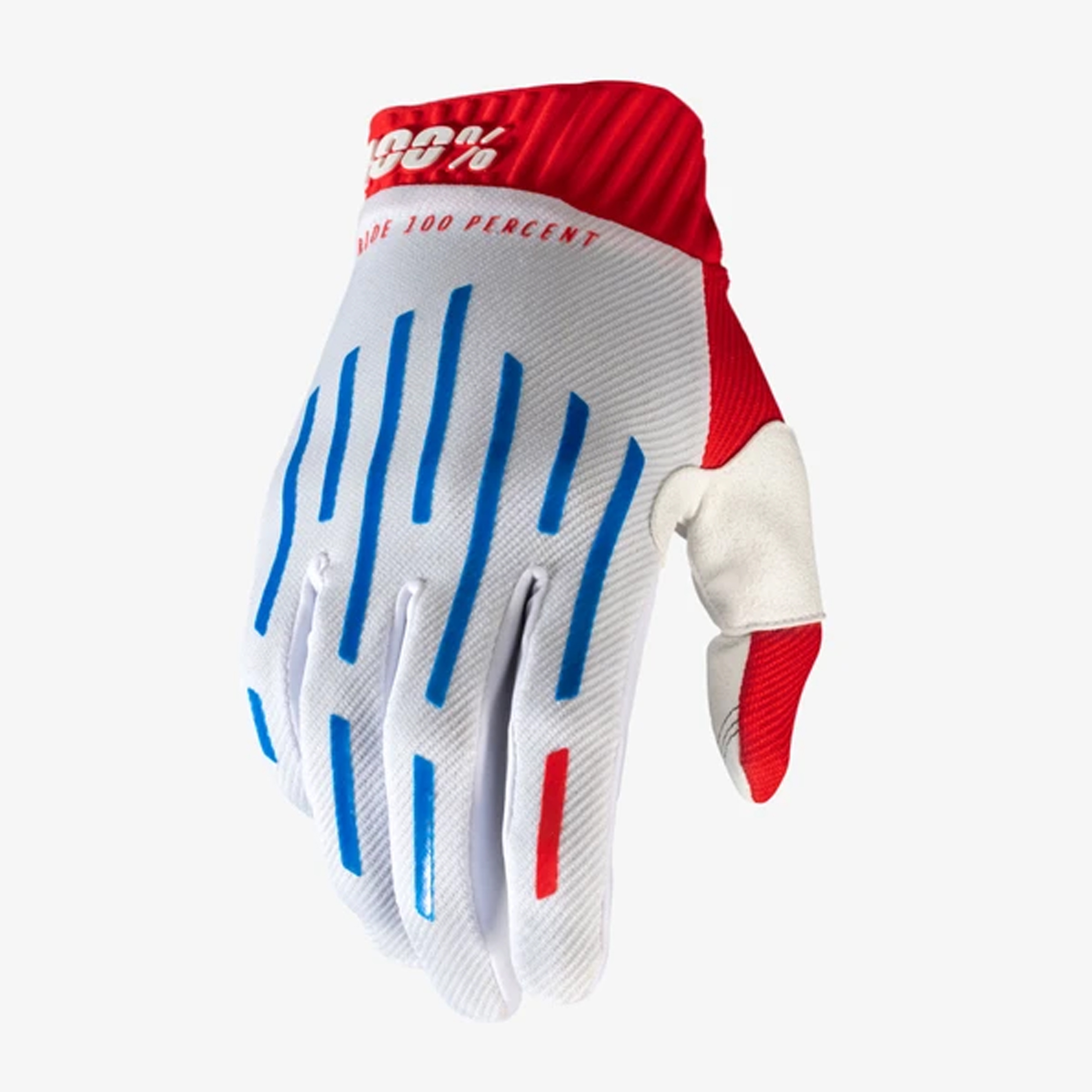 ถุงมือ 100% RIDEFIT GLOVES White/Blue