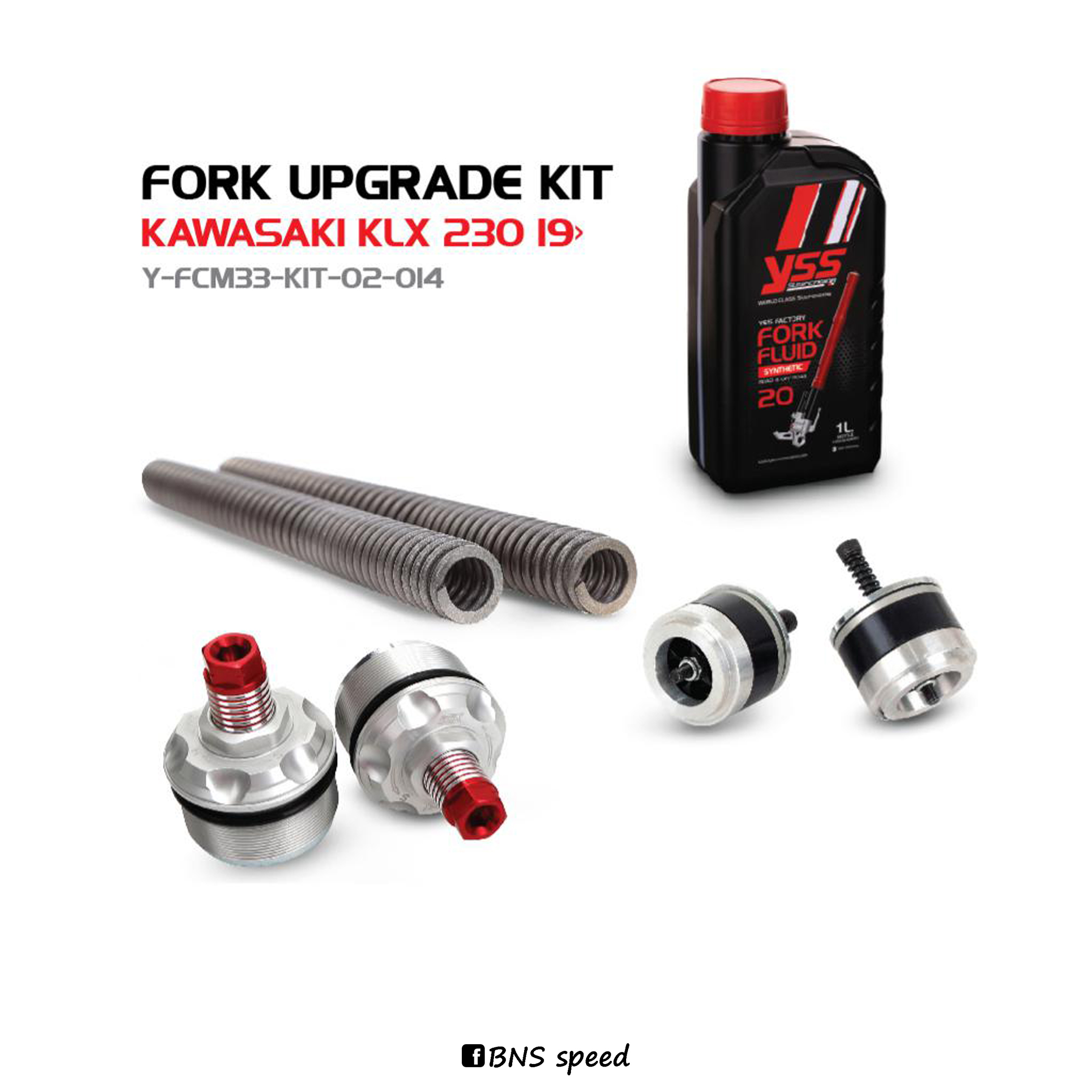ชุดอัพเกรดโช้คหน้า YSS Fork Upgrade Kit KLX230L/R