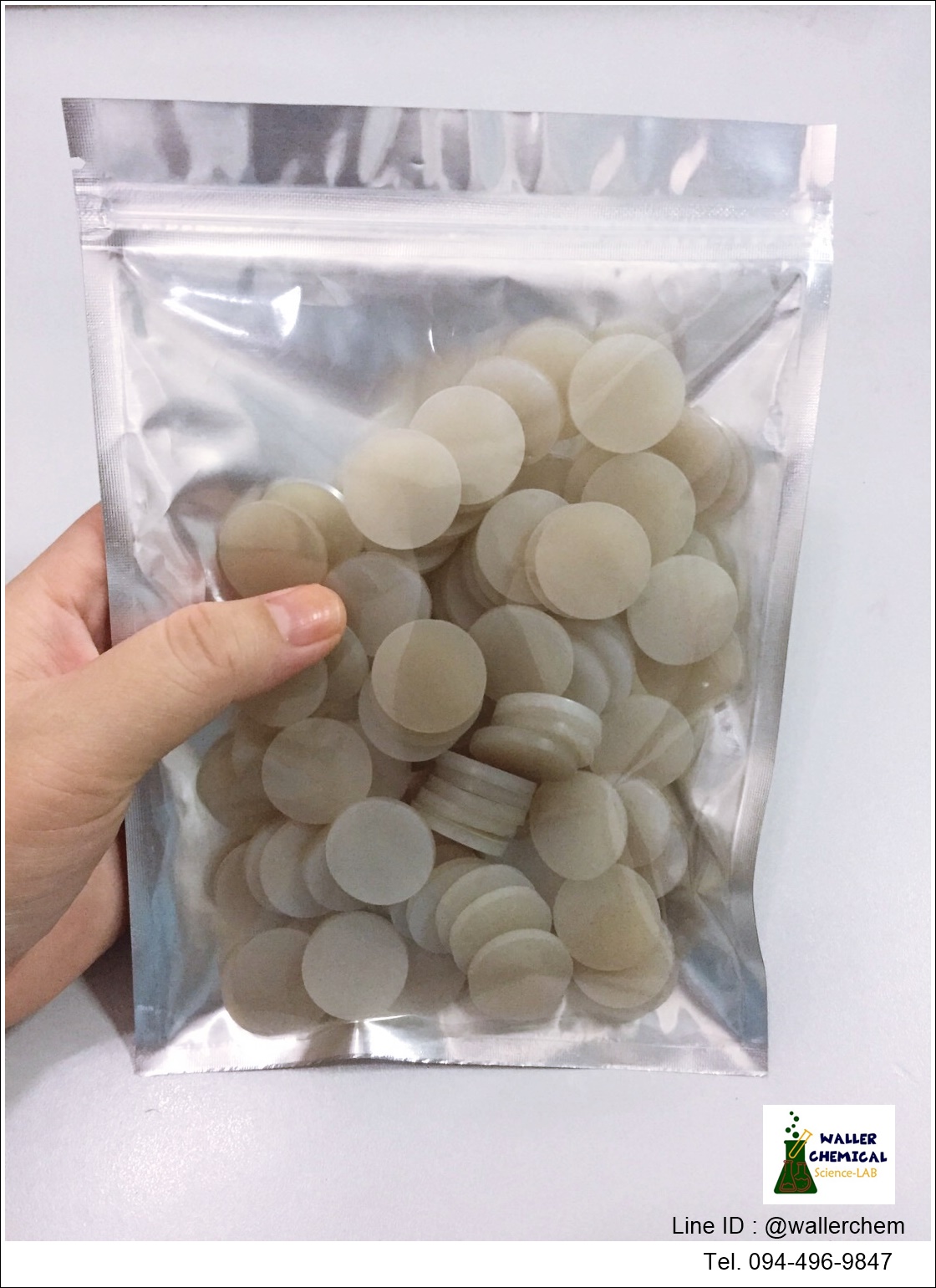 แผ่น Septa PTFE/Nature Silicone, 22x3mm (100pcs/pK)