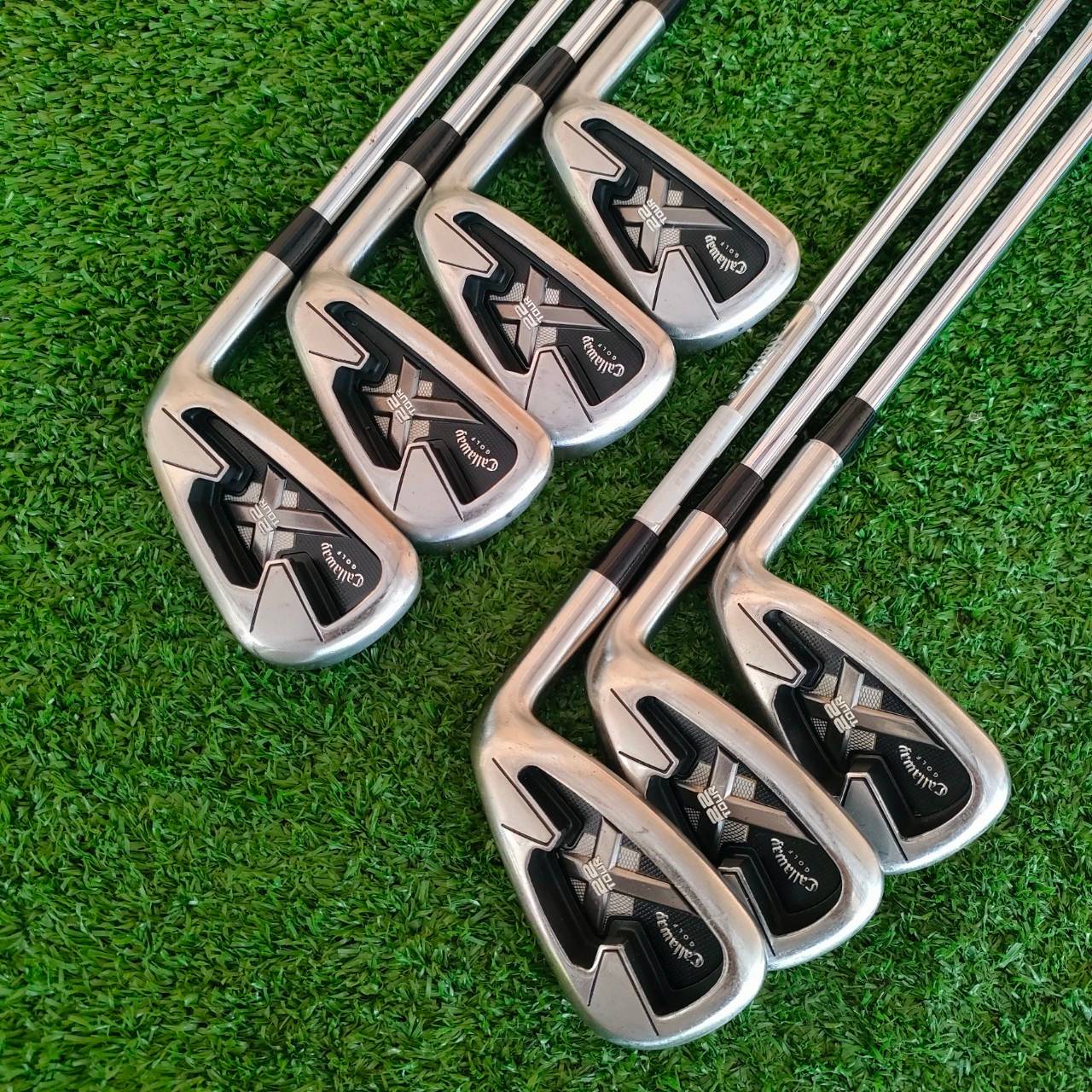 ชุดเหล็ก CALLAWAY X 22 TOUR มีเหล็ก 4-9 เเละ PW ก้าน NSPRO 950 FLEX R ก้านเบาแค่ 95 กรัม รุ่น TOUR สติ๊กเกอร์ที่ก้านครบสวย!!! ไม้กอล์ฟมือสอง ของแท้ BY NakaraLuxurious