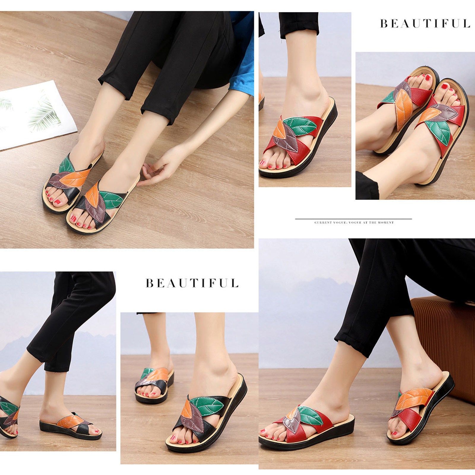 รองเท้าผู้หญิง รุ่น ใบซ้อน3ฤดู ส้นหนา 3cm ยาง PVC พื้นนิ่ม ใส่สบายเท้า พื้นยางกันลื่น คุณภาพดี