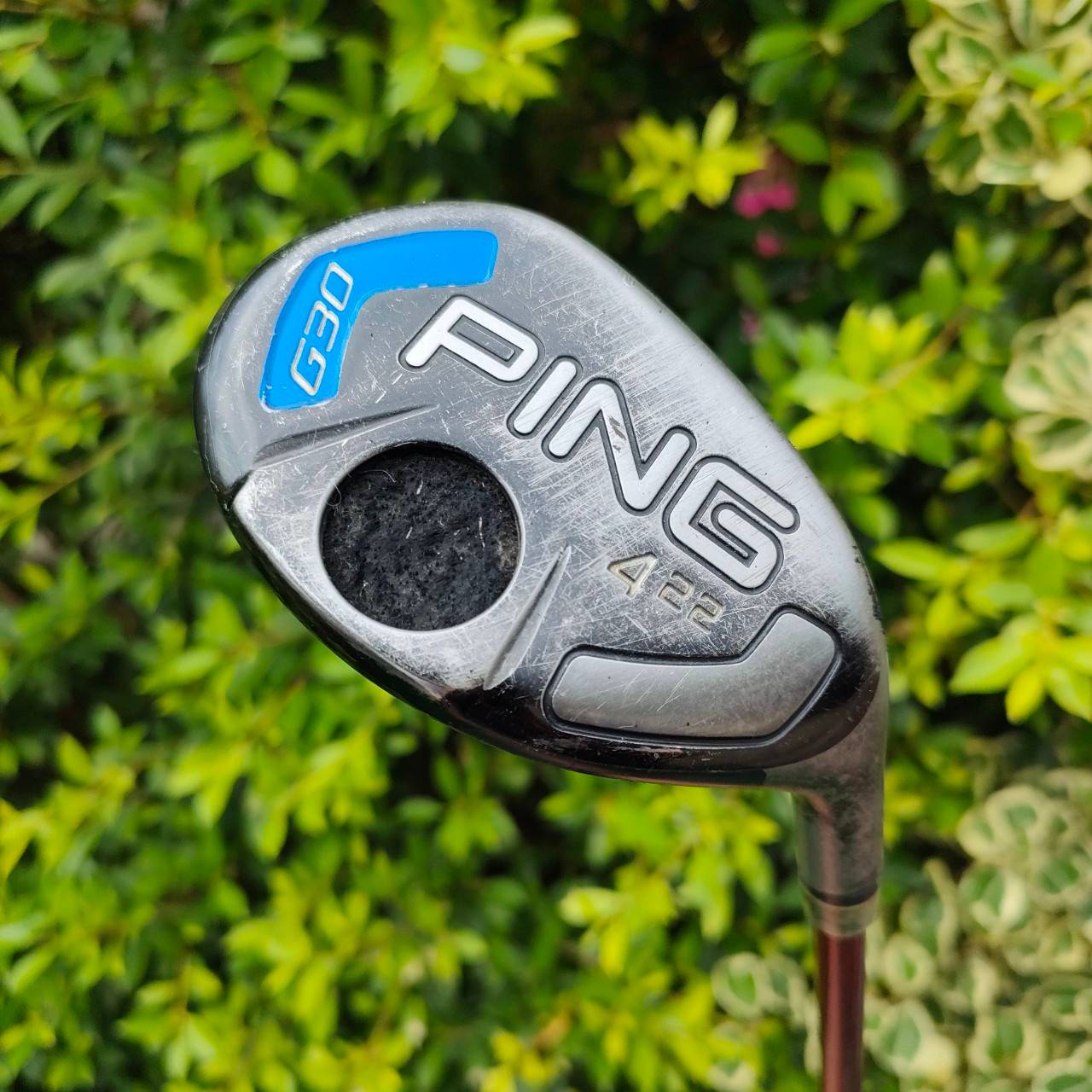 HYBRID 4 PING G30 องศา 22 ก้าน HD 4Q RED TIE FLEX S สภาพลอยเยอะ ตัวถ่วงน้ำหนักหลุด แต่ตีดีมากๆ ก้านโมราคาแพง แค่ก้านก็เกินคุ้ม ใครเล่น PING หรืออยากลองตี จัดราคาแบบพิเศษ