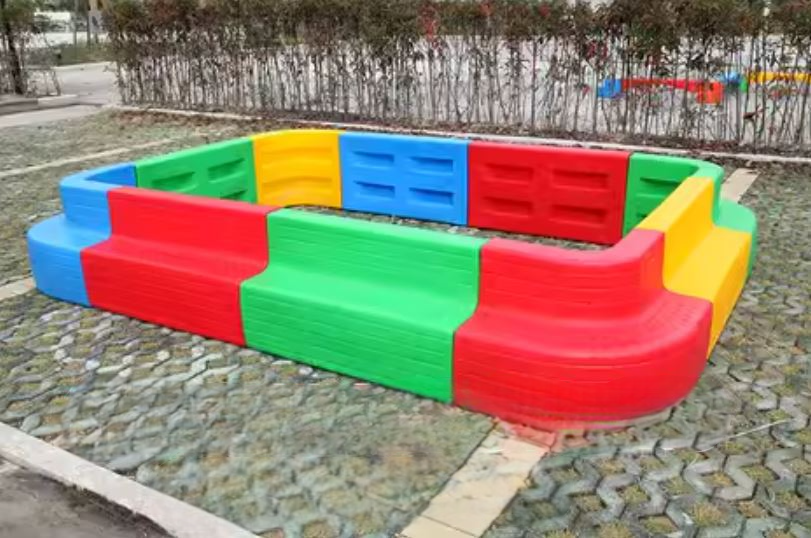 บ่อบอลสี่เหลี่ยม กระบะทรายพร้อมที่นั่ง บ่อบอลพลาสติก, คอกกั้นเด็ก, สินค้าพร้อมส่ง