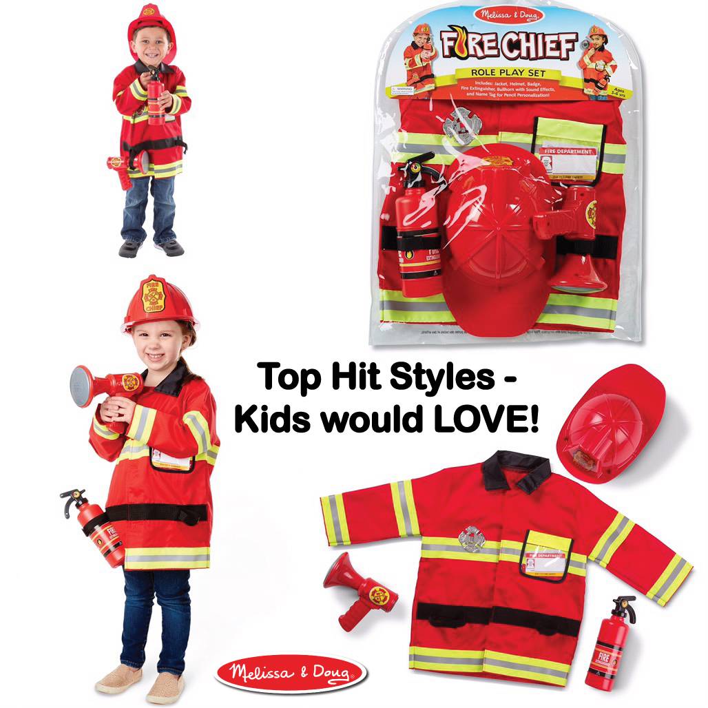 ชุดแฟนซี ชุดนักดับเพลิง ส่งเสริมการรู้จักทำงาน รู้จักอาชีพ Role Play Costume (bart) Melissa&Doug, ของเล่นเสริมพัฒนาการ, ของเล่น