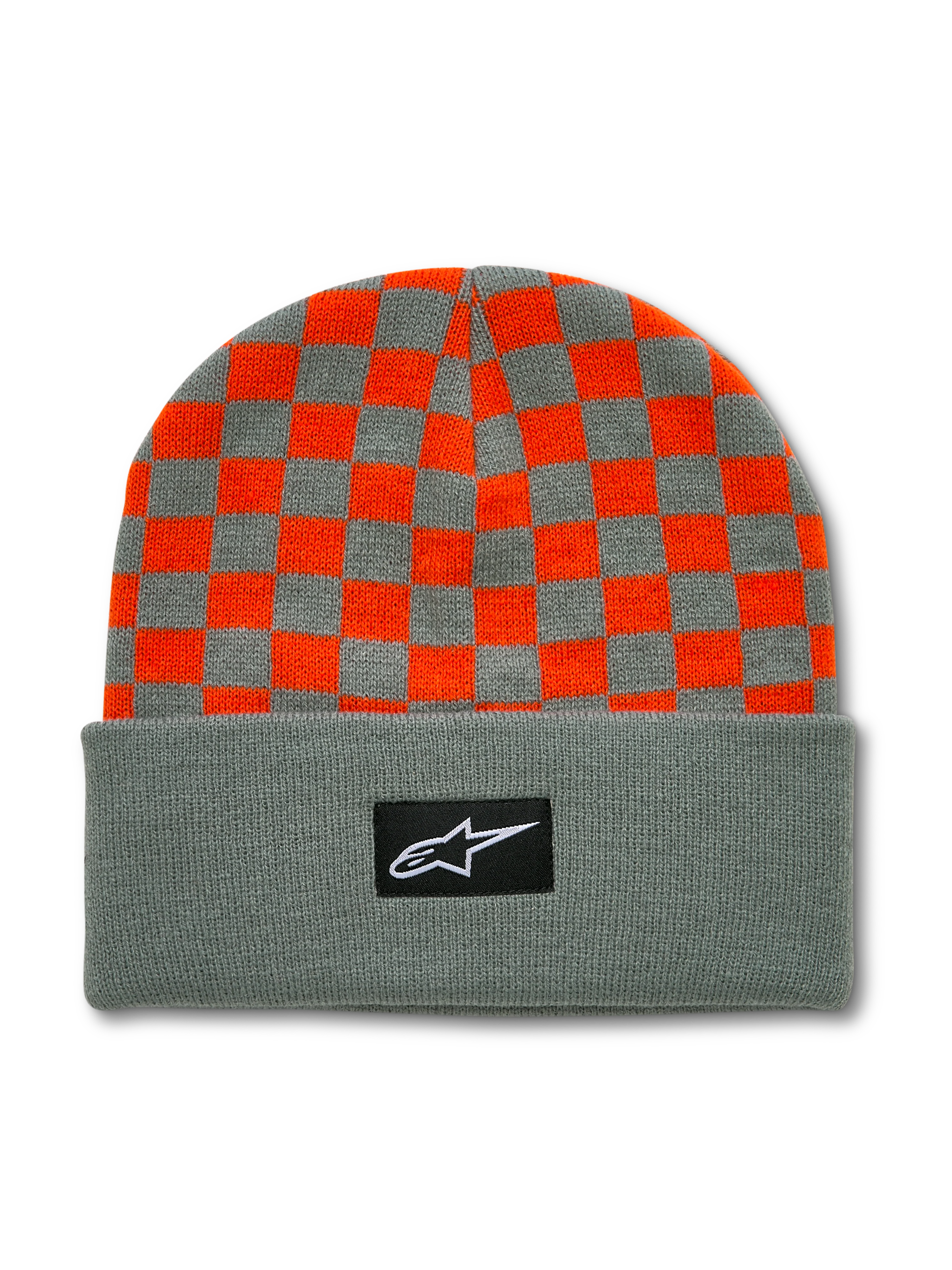 หมวกไหมพรม Alpinestars Checkered Cuff Beanie - Green/Orange