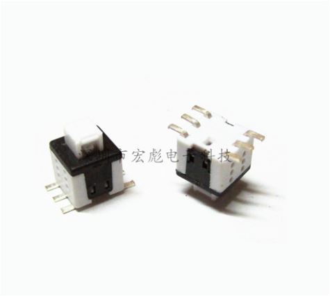 ปุ่ม กดติดกดดับ SMD 5.8X5.8 lock button switch flat head patch six feet 6 feet 5.8*5.8MM self-locking switch