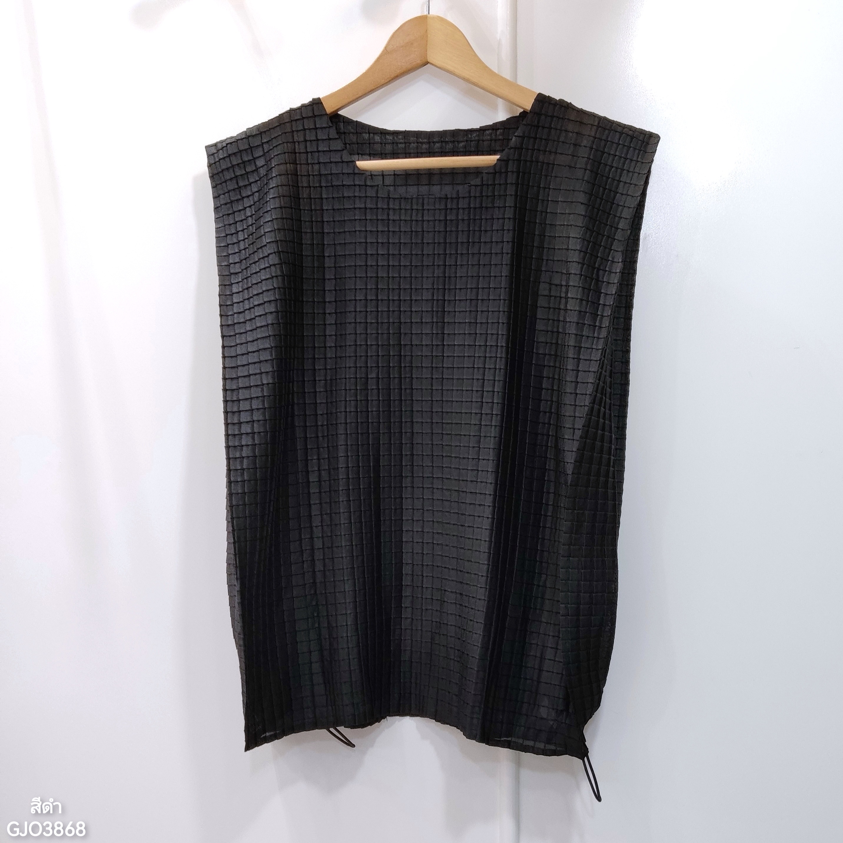 ปรับราคาลง20%!! 2MUAY รุ่น GJO3868 เสื้อพลีททรง OVER SIZE ปรับขนาดได้ SLEEVELESS SQUARE PLEATED TOP 9 สี FREE SIZE