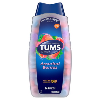 Tums Ultra Maximum Strength Assorted รสเบอร์รี่ ขนาด 265 เม็ด ชนิดเคี้ยว ลดกรด บรรเทาอาการแสบร้อนกลางอก
