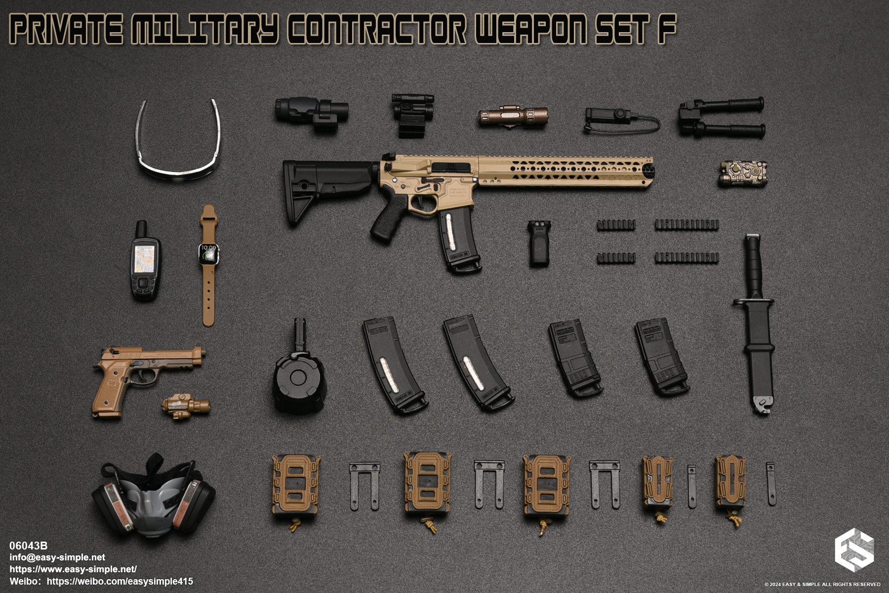 [พร้อมส่ง] "Easy&Simple 06043 1/6 : Private Mlitary Contractor Weapon Set F รหัส B "