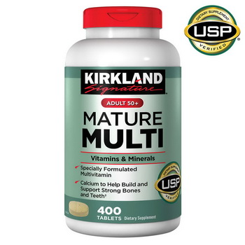 Kirkland Signature Adult 50+ Mature Multi Vitamins & Minerals ขนาด 400 เม็ด สูตรวิตามินเกลือแร่ครบถ้วน สำหรับผู้สูงอายุ