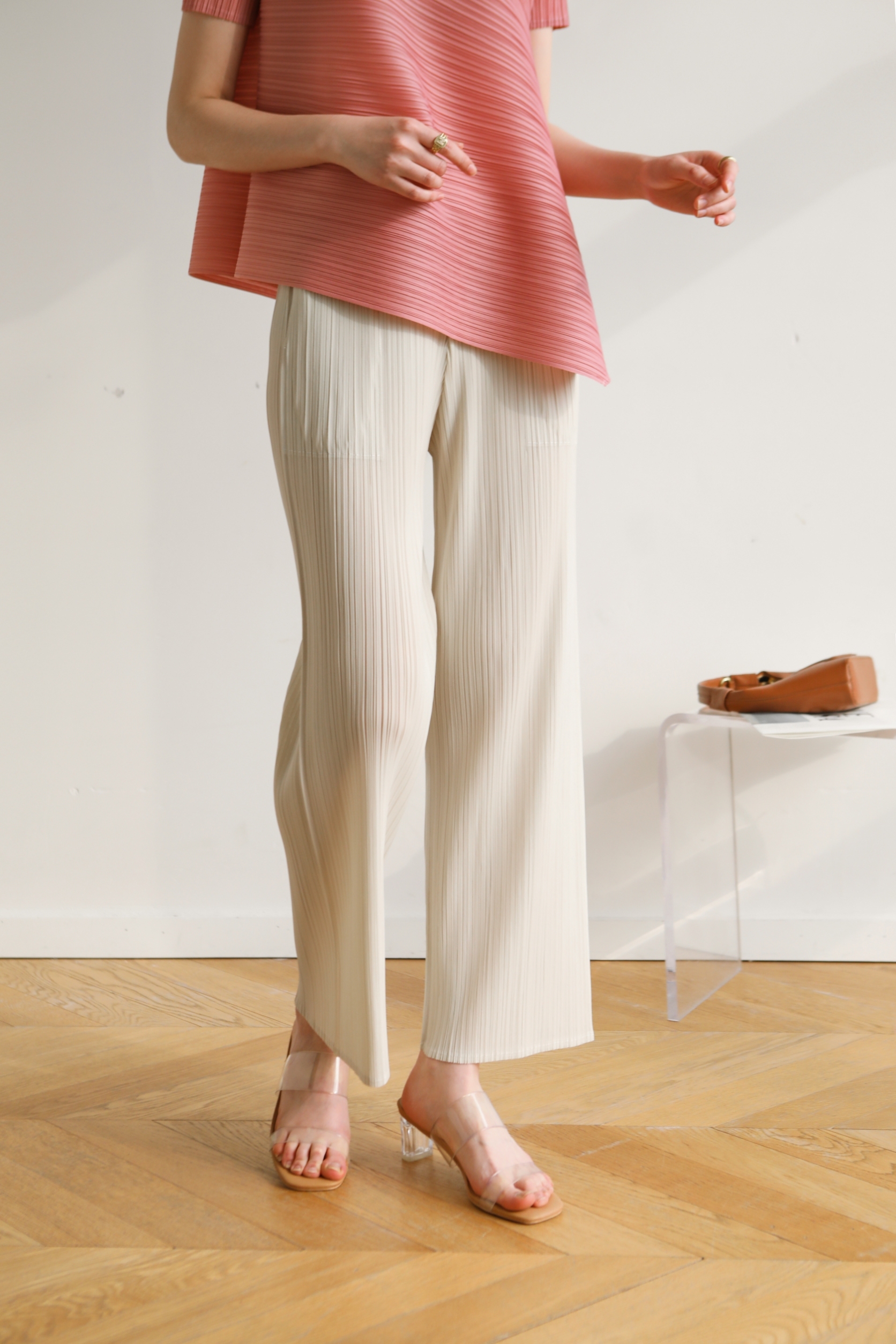 ยาว37นิ้ว! 2MUAY BASIC รุ่น GJO8312 กางเกงผู้หญิง กางเกงอัดพลีทคุณภาพ BASIC STRAIGHT PLEATED PANTS 12สี FREE SIZE