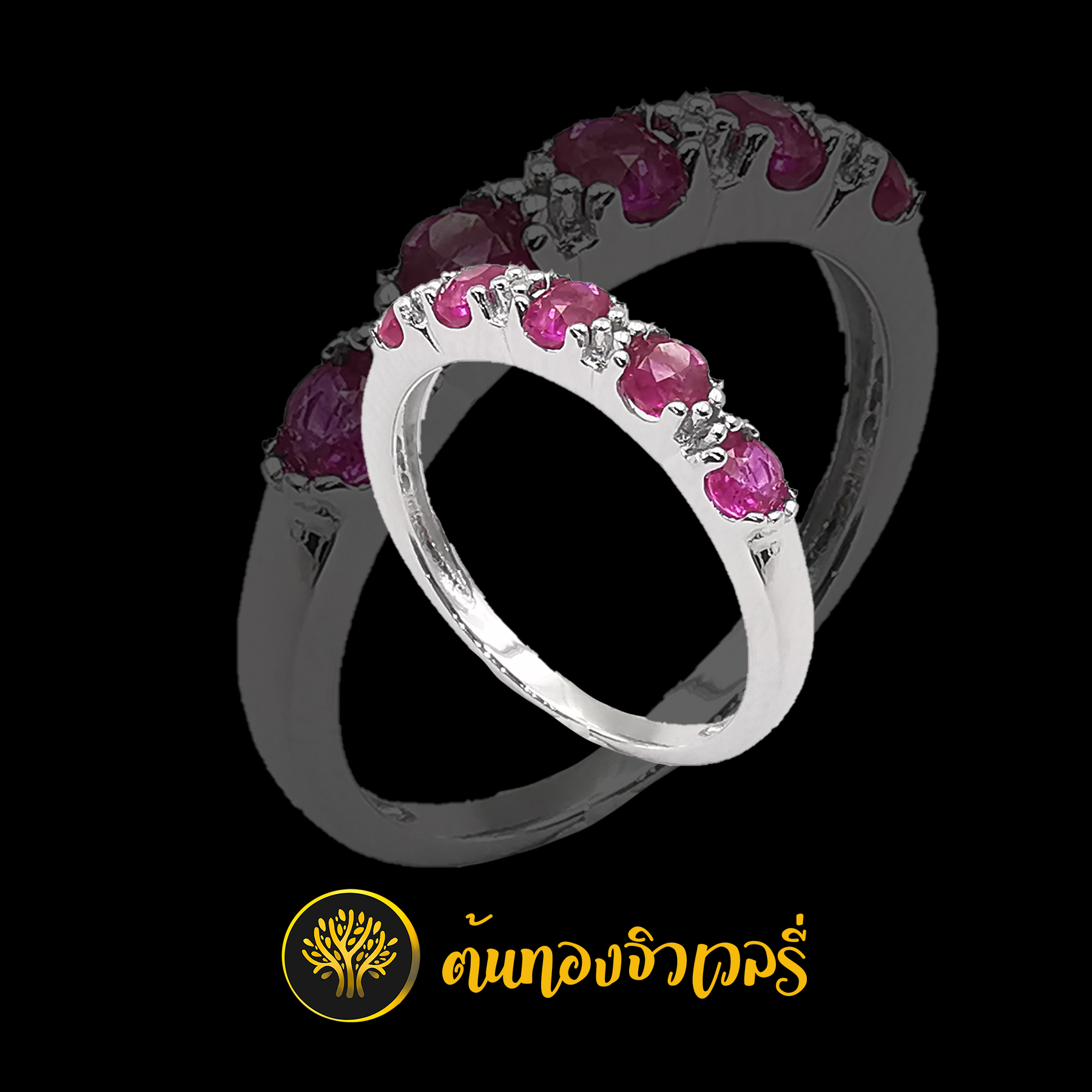 แหวนเงิน พลอยชมพู เรียบๆสวยๆครับ