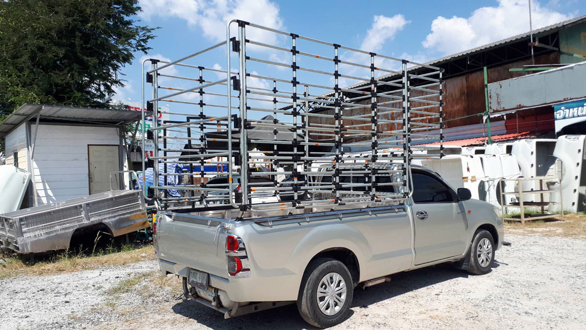 กระบะสแตนเลส โตโยต้า วีโก้ ทำสีพร้อมติดตั้ง+คอกสูง 170 ซม.หัวเต็มครับ