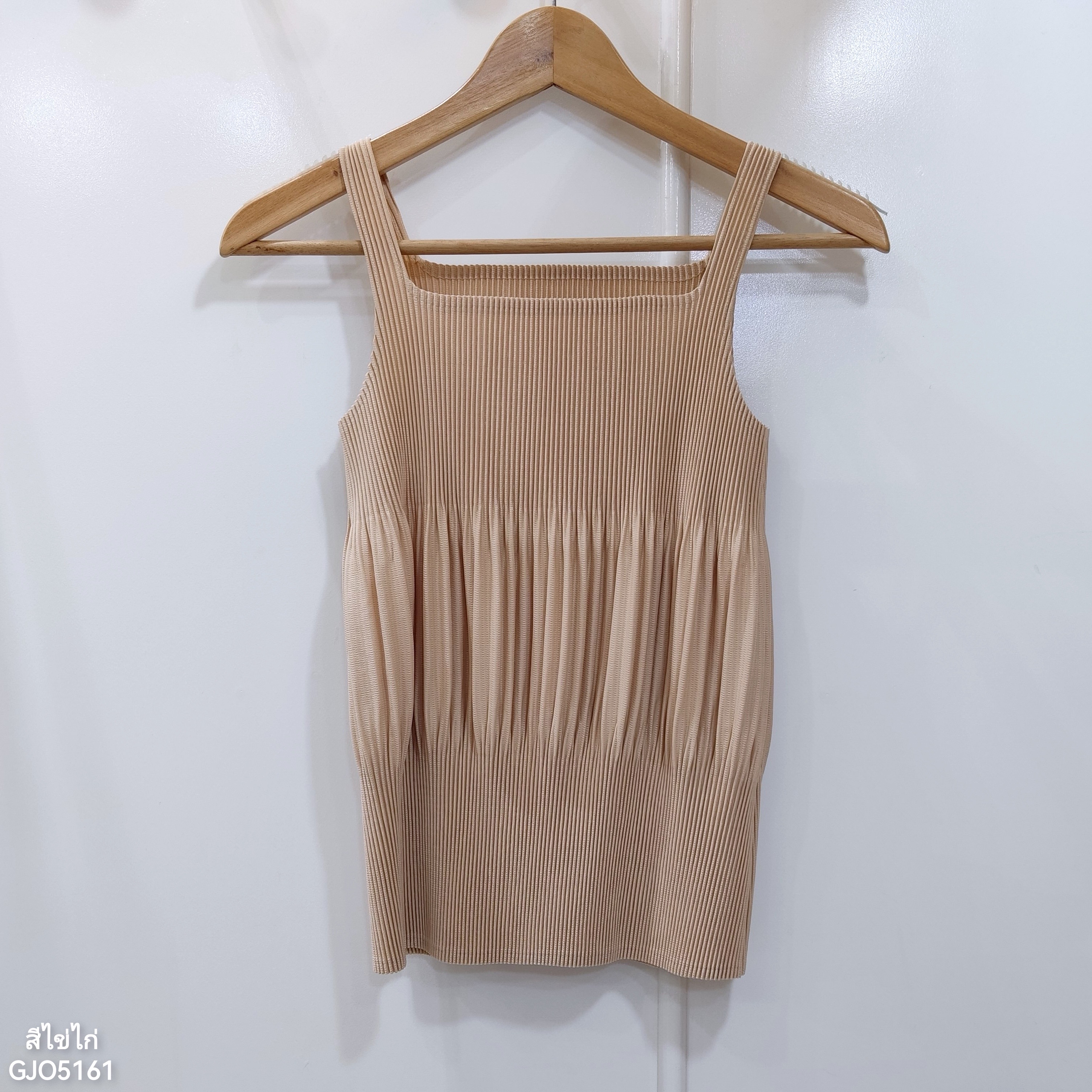 ปรับราคาลง20%!! 2MUAY GJO5161 เสื้อพลีทคุณภาพ THICK SQUARE NECK PLEATED TANK TOP 14 สี FREE SIZE