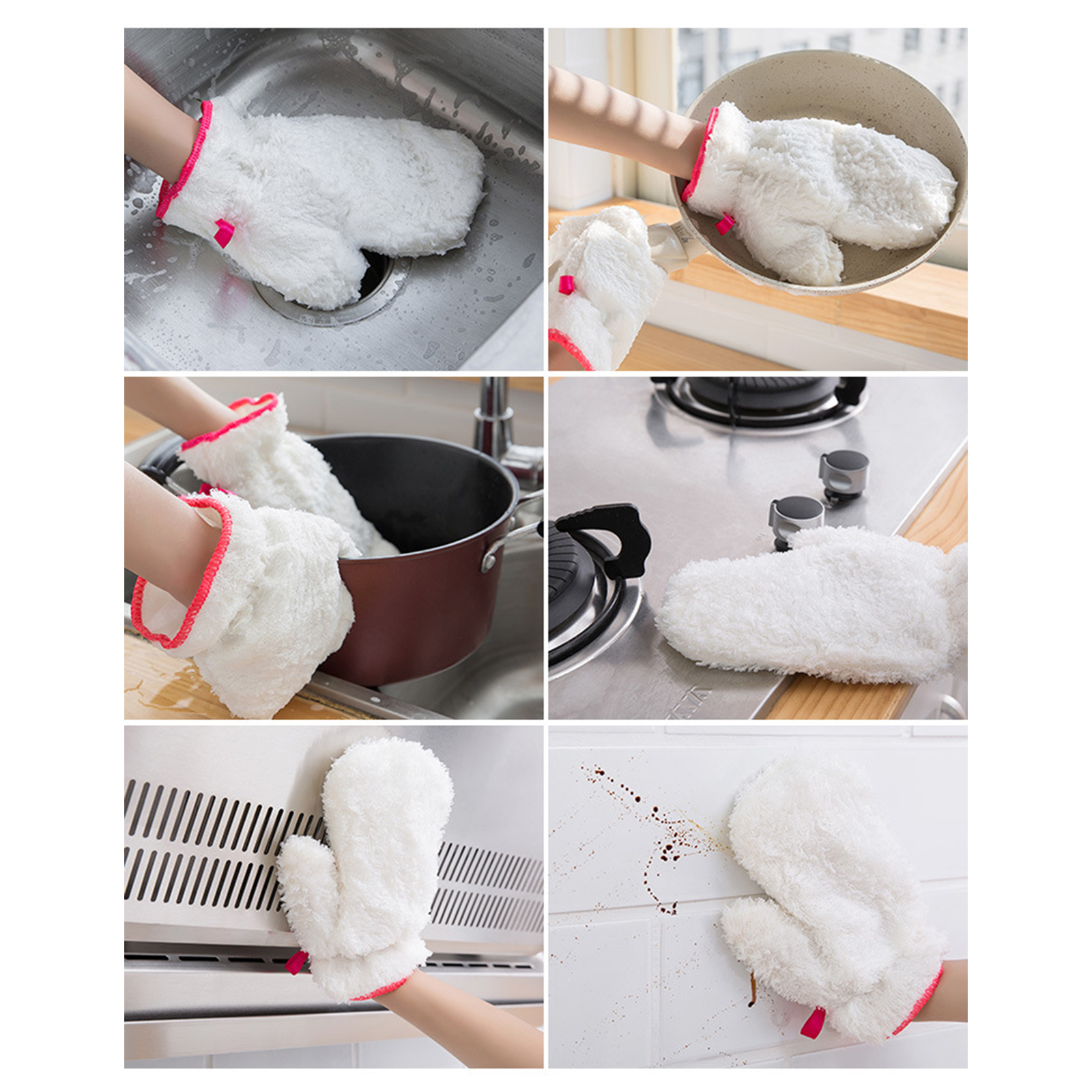 🔥Sale ลดราคา🔥 ถุงมือใยขัด 1ข้าง ล้างจาน กันความร้อน กันน้ำ สำหรับทำความสะอาด ภายในครัว