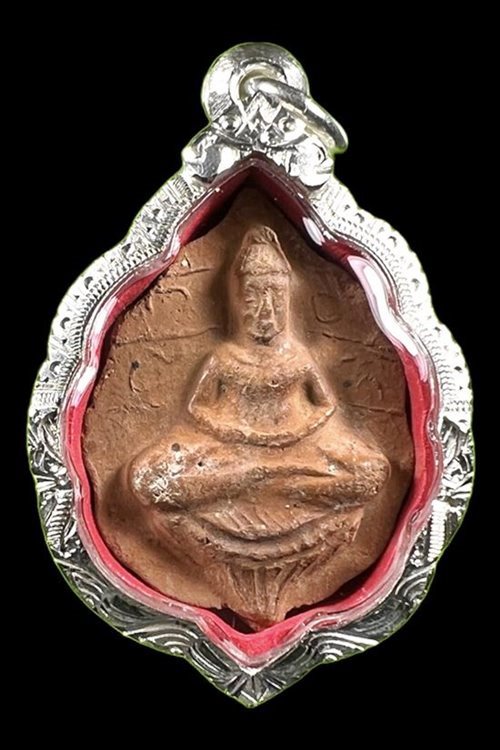 หายาก..พระโพธิจักร(โพธิ์กลับ) เนื้อดิน ท่านพ่อลี วัดอโศการาม สมุทรปราการ ปี 2500 พร้อมตลับเงิน และบัตรรับรองพระแท้