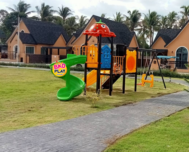 เครื่องเล่นสนามกลางแจ้ง,ชุด สวนผลไม้ พร้อมชิงช้า สไลเดอร์, กระดานลื่น, สนามเด็กเล่น งบสพฐ ประชารัฐ, ราคาโรงงาน playground,สไลเดอร์,ของเล่นเสริมพัฒนาการ,เครื่องเล่นสนาม, สนามเด็กเล่น