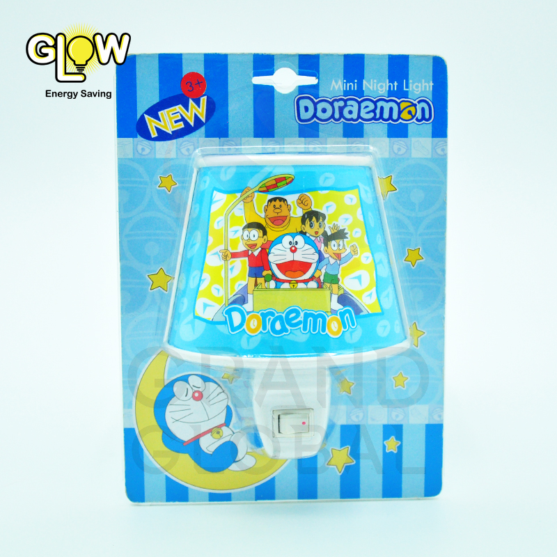 โคมไฟ Night light โคม ไฟมินิ ไนท์ไลท์ ห้องนอน ห้องเด็ก หัวเตียง ลายโดราเอมอน เสียบ ไฟบ้าน