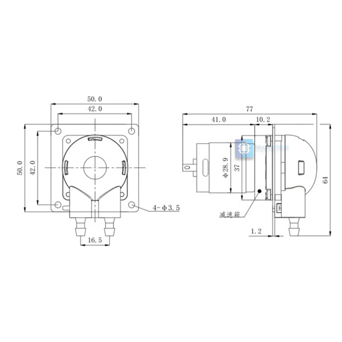 ปั้มดูดสารเคมี Peristaltic pump 12-24V 1-190mL/min ท่อภายในเป็น BPT food grade (ทนกว่า silicone)