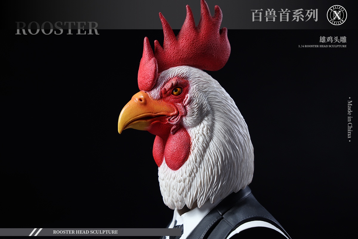 [พร้อมส่ง] MOSTOYS 1/6 : Rooster Head Sculpture-MS2401C (Snow)