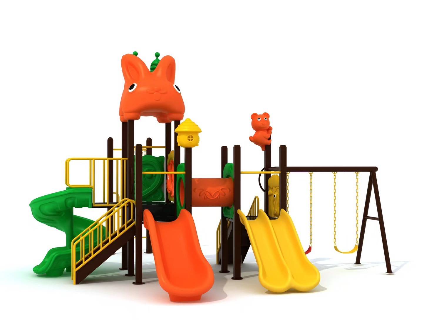 เครื่องเล่นสนาม ชุดCony Slide&Swing สนามเด็กเล่น ,เครื่องเล่นสนามกลางแจ้งในร่มราคาถูก, เครื่องเล่นสนามปฐมวัย ครุภัณฑ์สนามเด็กเล่น สพฐ โครงการโรงเรียนประชารัฐ playground,สไลเดอร์,ของเล่นเสริมพัฒนาการ,เครื่องเล่นสนาม, สนามเด็กเล่น