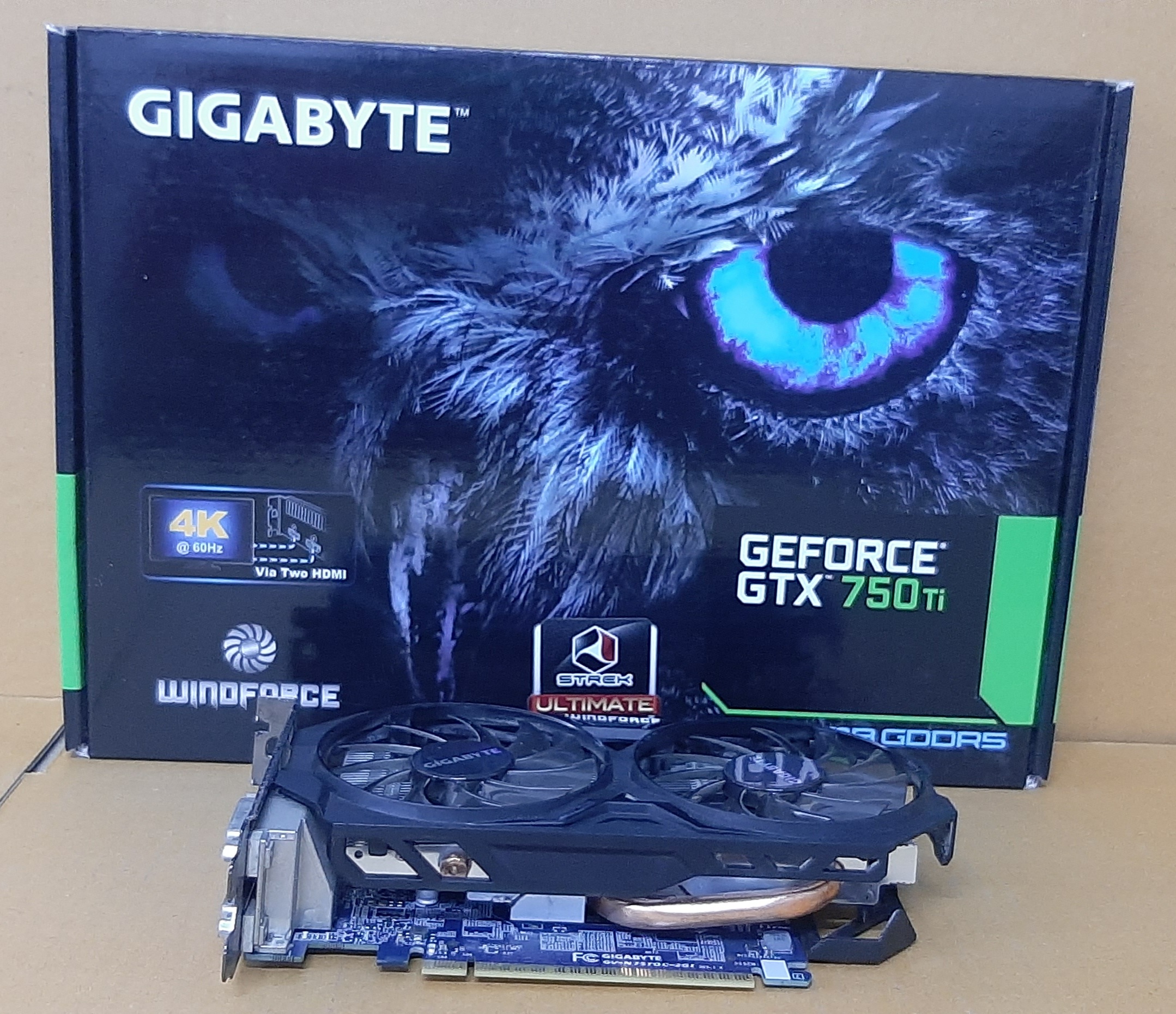 การ์ดจอมือสอง ยี่ห้อ Gigabyte รุ่น GTX750Ti 2GB DDR5 ประกันร้าน 1 เดือน
