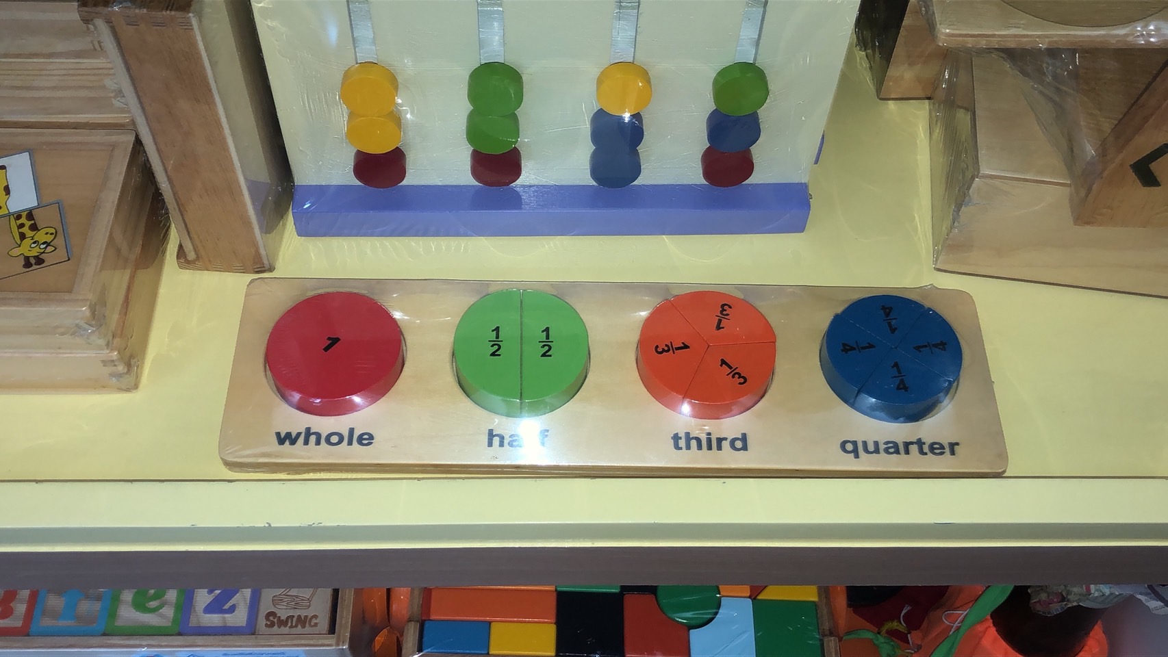 ถาดเศษส่วน (กลม) , ของเล่นไม้, ของเล่นเสริมพัฒนาการ, ของเล่นเด็กอนุบาล, สื่อการสอนเด็กอนุบาล