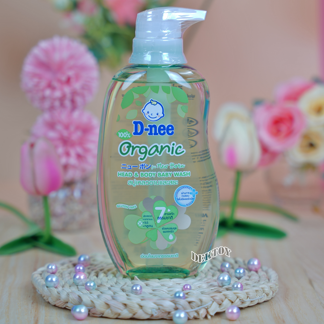 D-nee ดีนี่ ออร์แกนิค สบู่และแชมพูอาบน้ำ ฟอร์นิวบอร์น380มล. ถนอมผิวอันบอบบางอย่างอ่อนโยน