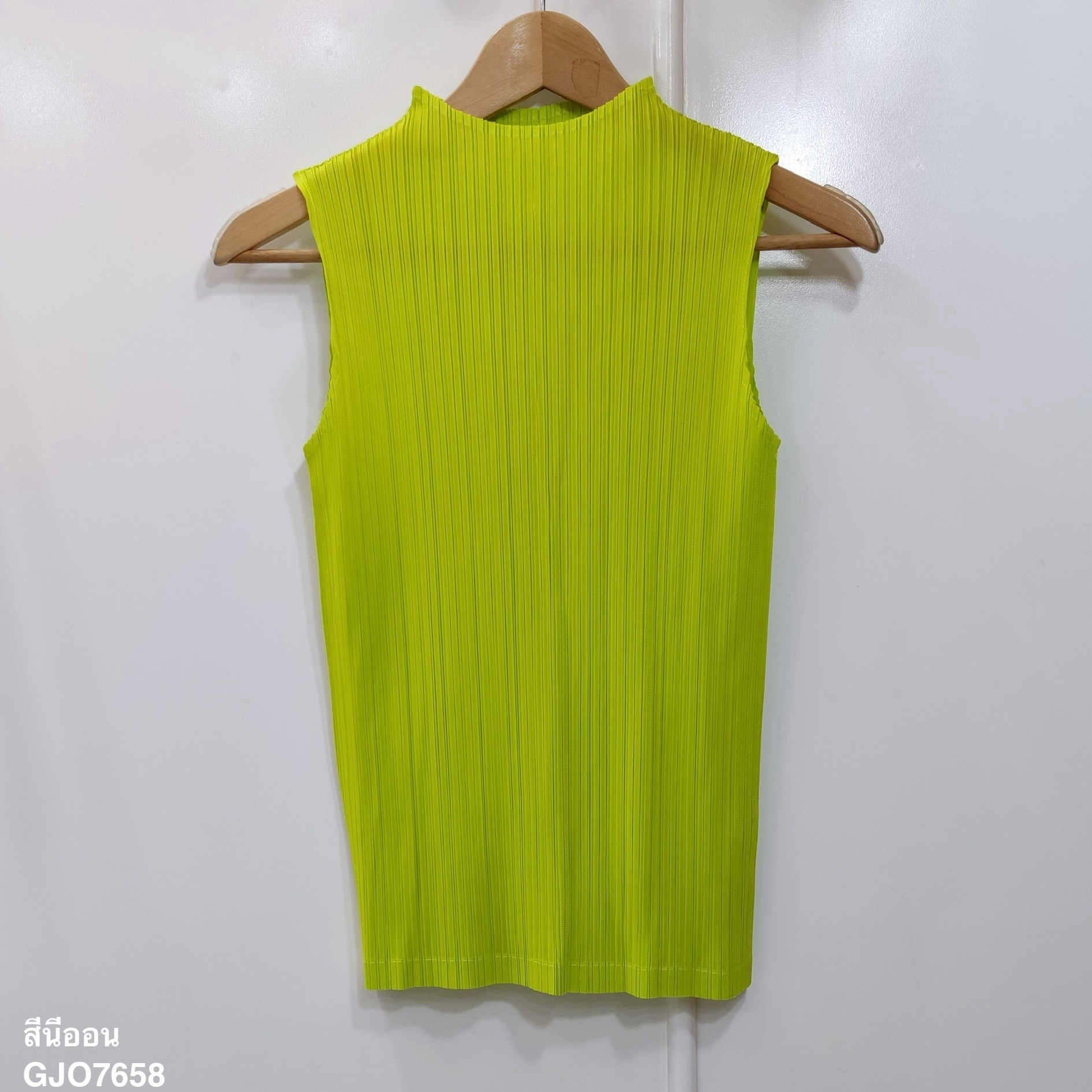 2MUAY BASIC รุ่น GJO7658 BASIC HIGH NECK PLEATED TOP เสื้ออัดพลีทงานคุณภาพ 22สี FREE SIZE