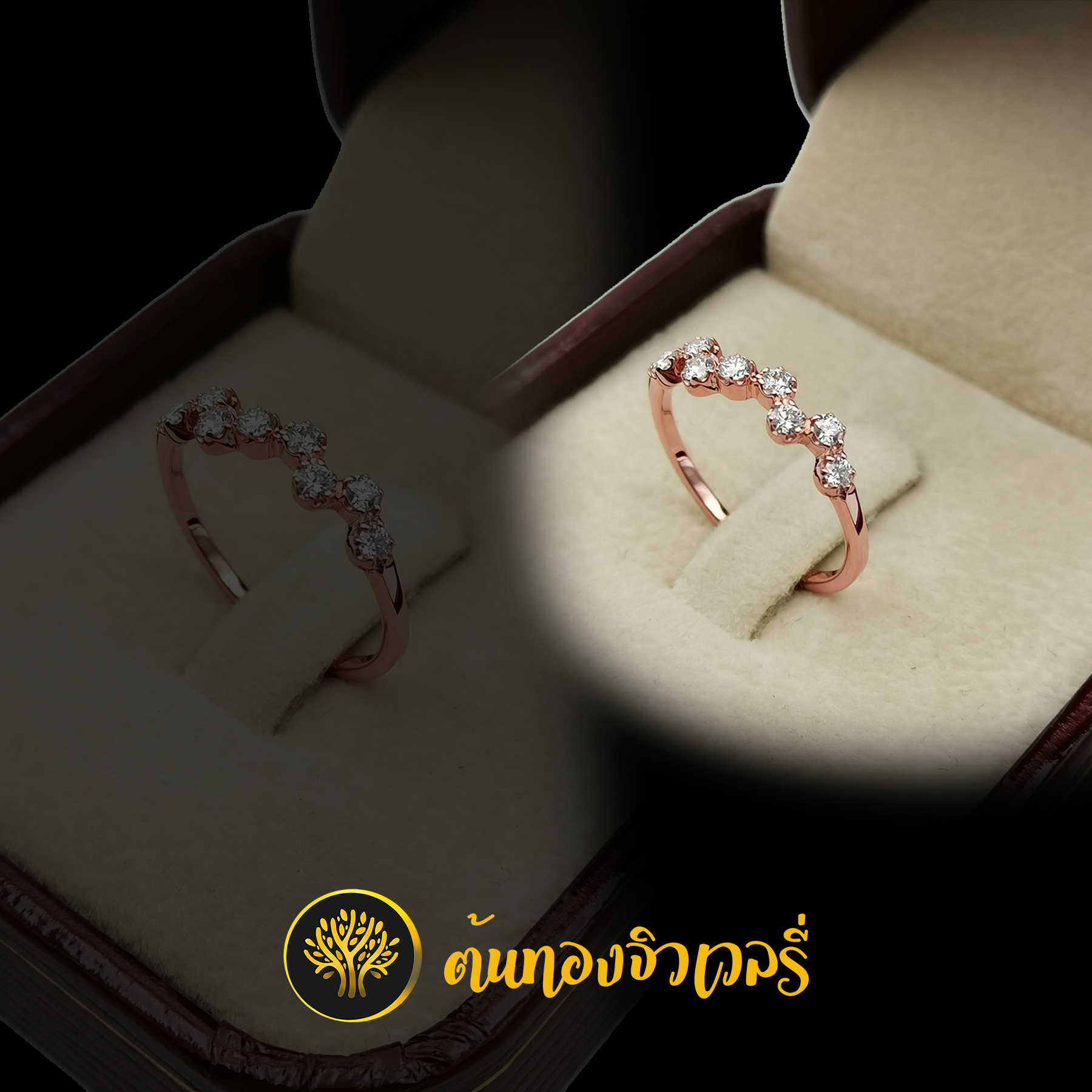 แหวนพอิ้งค์โกลด์ ฝังเพชร สวยๆแบบนี้โดนใจเลยสิครับ