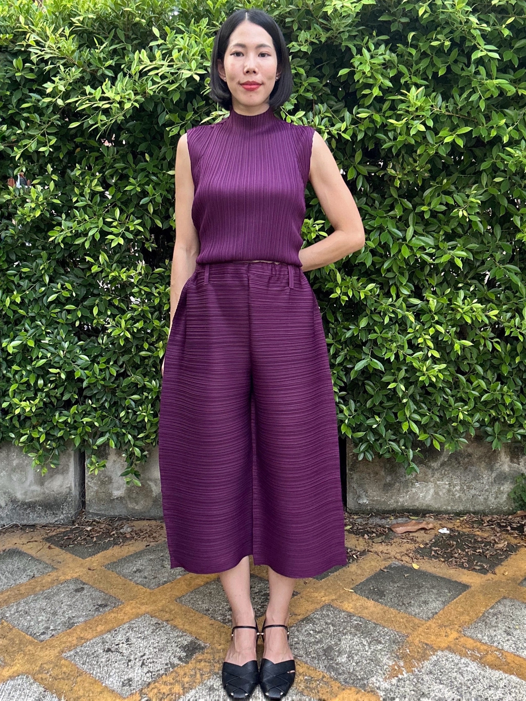 ยาว 32นิ้ว!! 2MUAY รุ่น GJO1134 กางเกงพลีทคุณภาพ CROPPED WIDE LEG PLEATED PANTS 12 สี FREE SIZE