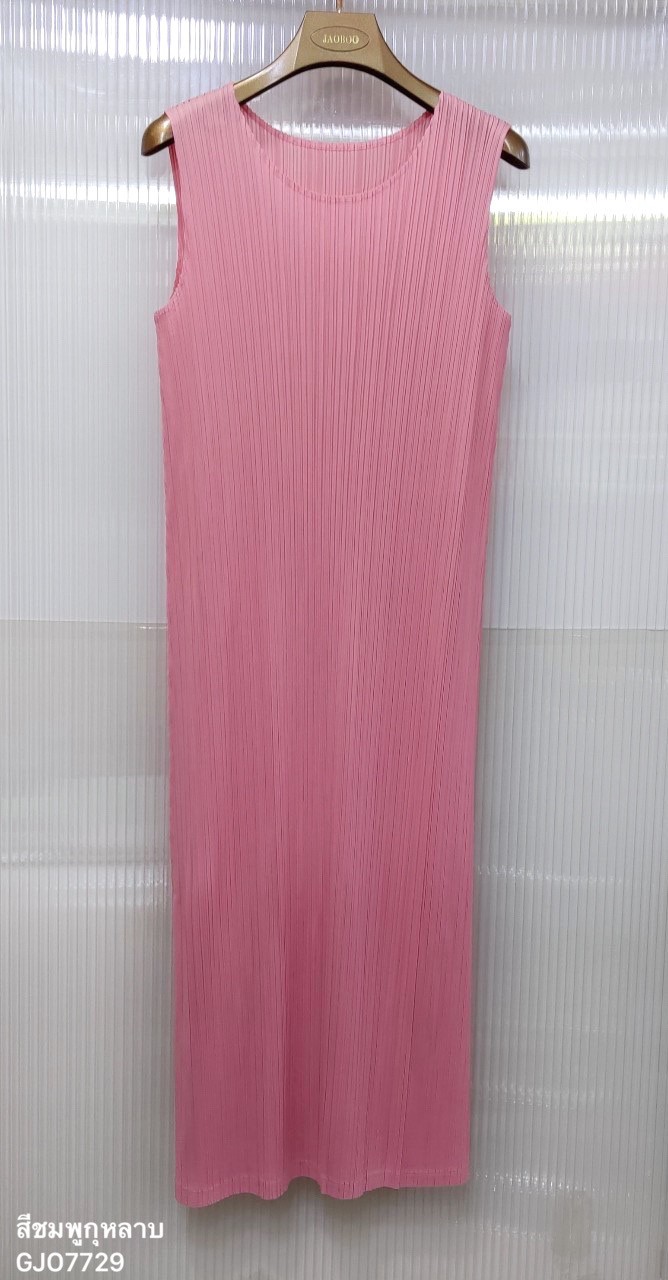 2MUAY BASIC รุ่น GJO7729 SLEEVELESS PLEATED DRESS เดรสผู้หญิง เดรสพลีทคุณภาพ 12สี