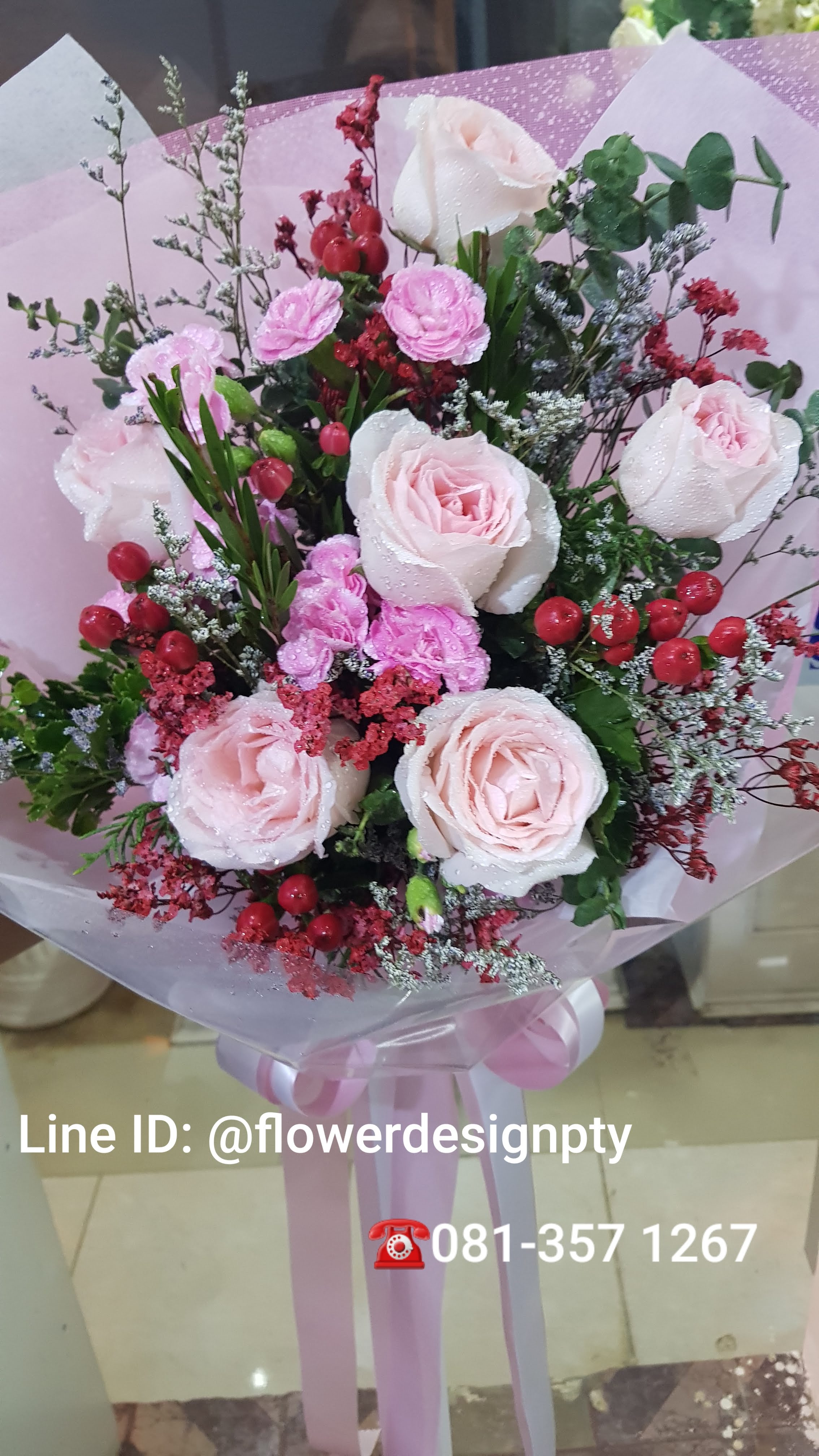 FD8-04 : ช่อกุหลาบชมพู