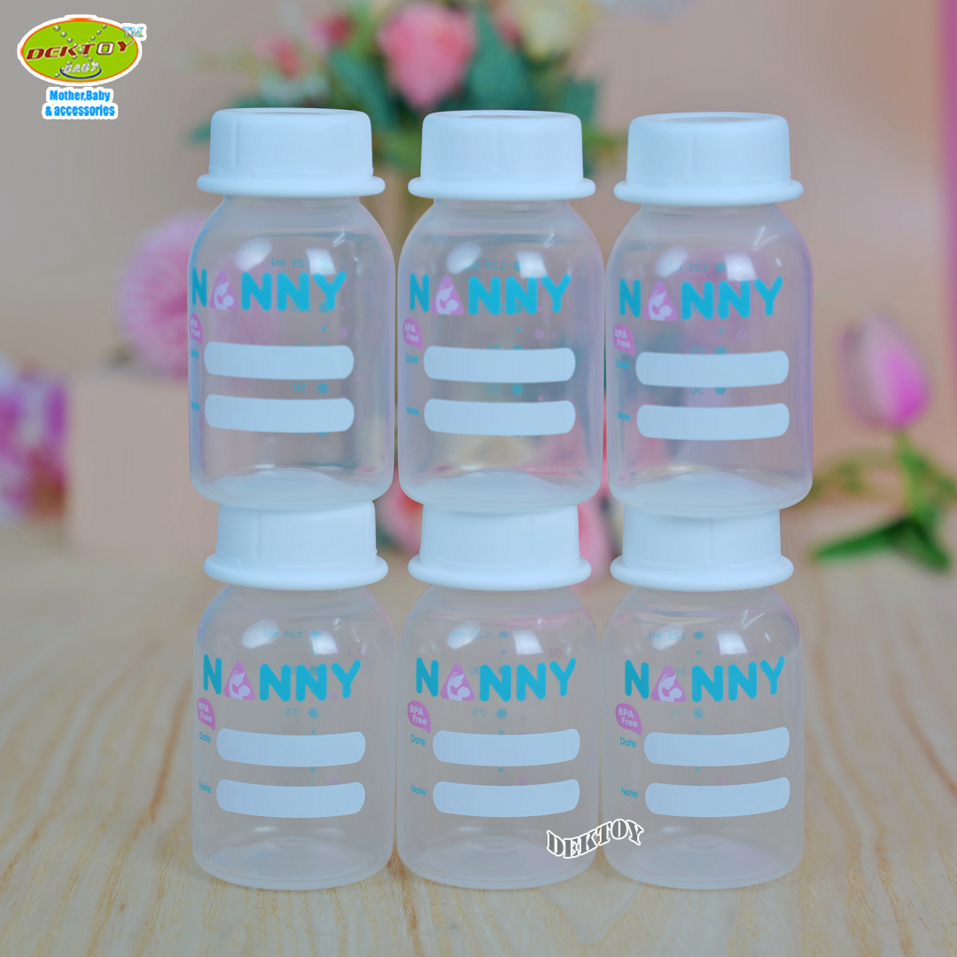 NANNY แนนนี่ ขวดเก็บน้ำนมแนนนี่4ออนซ์แพ็ค6ขวด พร้อมถาดเรียง N2202