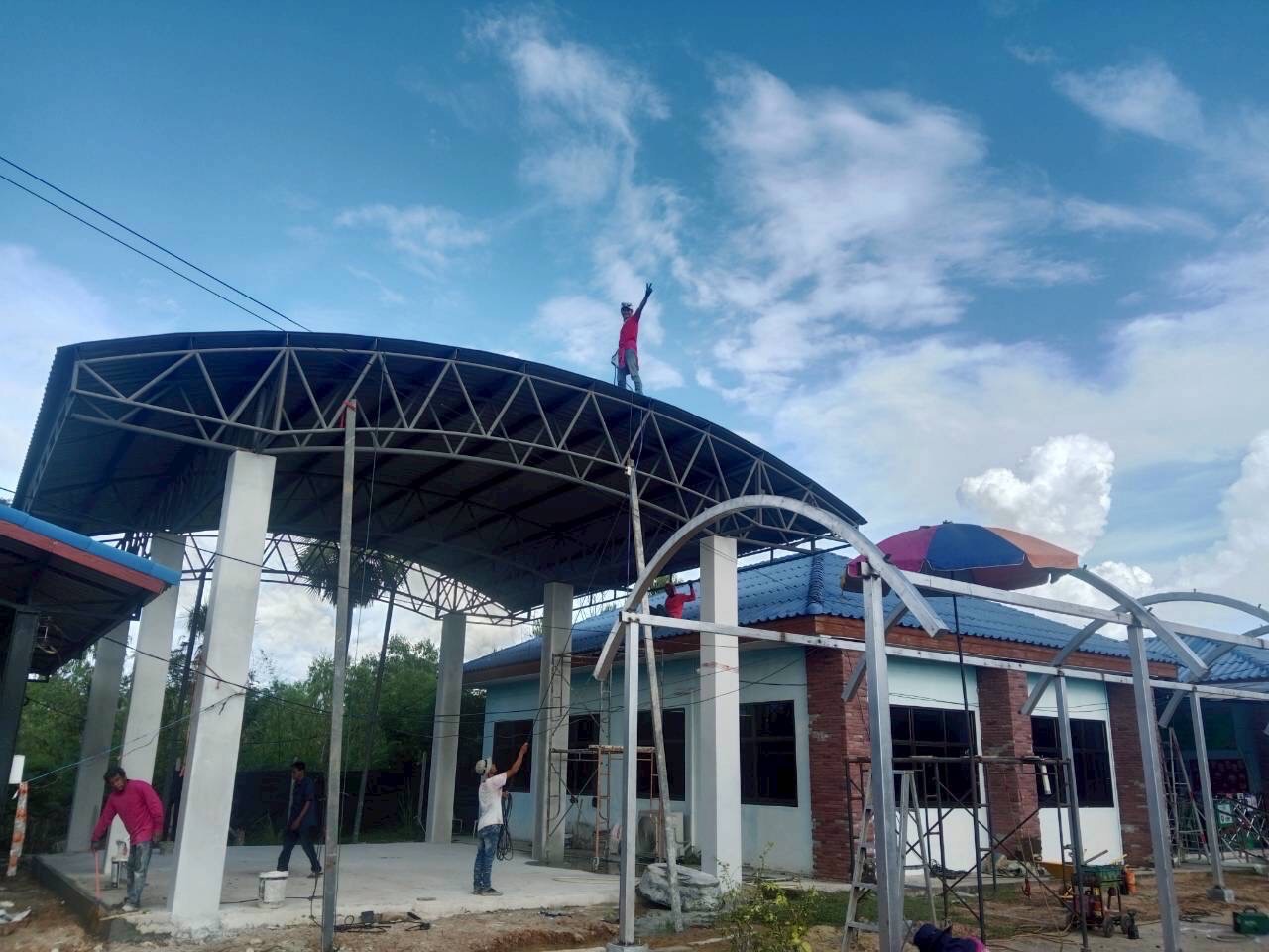 งานก่อสร้างอาคารกิจกรรมหน้าเสาธงศูนย์พัฒนาเด็กเล็ก