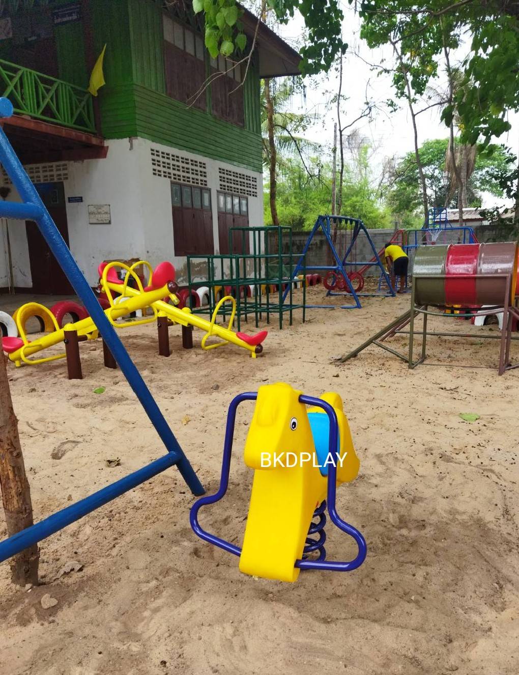 ม้าโยกสปริง ,สปริงโยกเยก,โยกเยกสปริง,เครื่องเล่นสนามกลางแจ้ง พร้อมส่ง