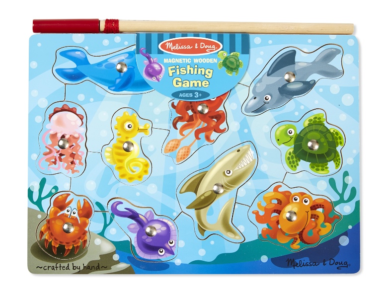 ชุดพัซเซิลไม้ ตกปลา แม่เหล็ก รุ่นลายรถลาก ฝึกทักษะการบังคับมือและสมอง Fishing Magnetic Puzzle Game Melissa&Doug, ของเล่นเสริมพัฒนาการ, ของเล่น