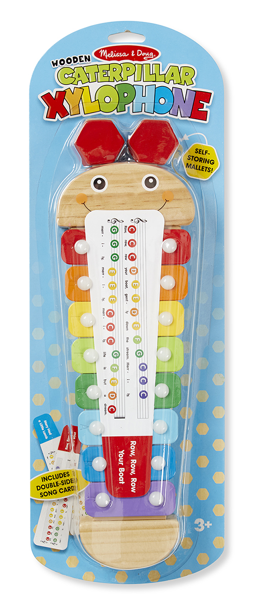 ชุดเล่น Xylophone ตัวหนอน มีที่เก็บฆ้อนในชุด ส่งเสริมการบังคับมือ การมีความพยายามฝึกฝน และ ความสนใจด้านดนตรีและสมาธิตั้งแต่เด็ก Wooden Caterpillar Xylophone Melissa&Doug, ของเล่นเสริมพัฒนาการ, ของเล่น