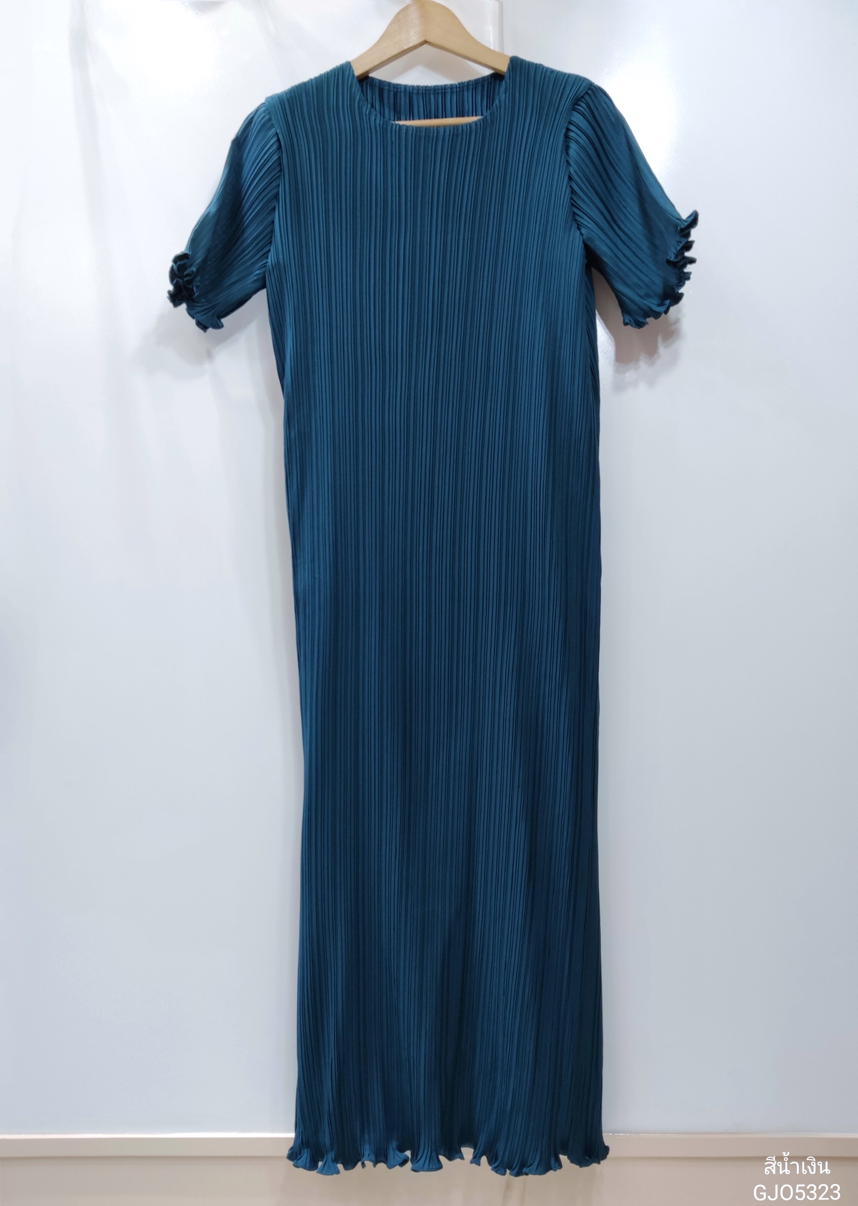ปรับราคาลง20%!! 2MUAY รุ่น GJO5323 เดรสพลีทคุณภาพ GLAM SHORT SLEEVE PLEATED DRESS 7 สี FREE SIZE