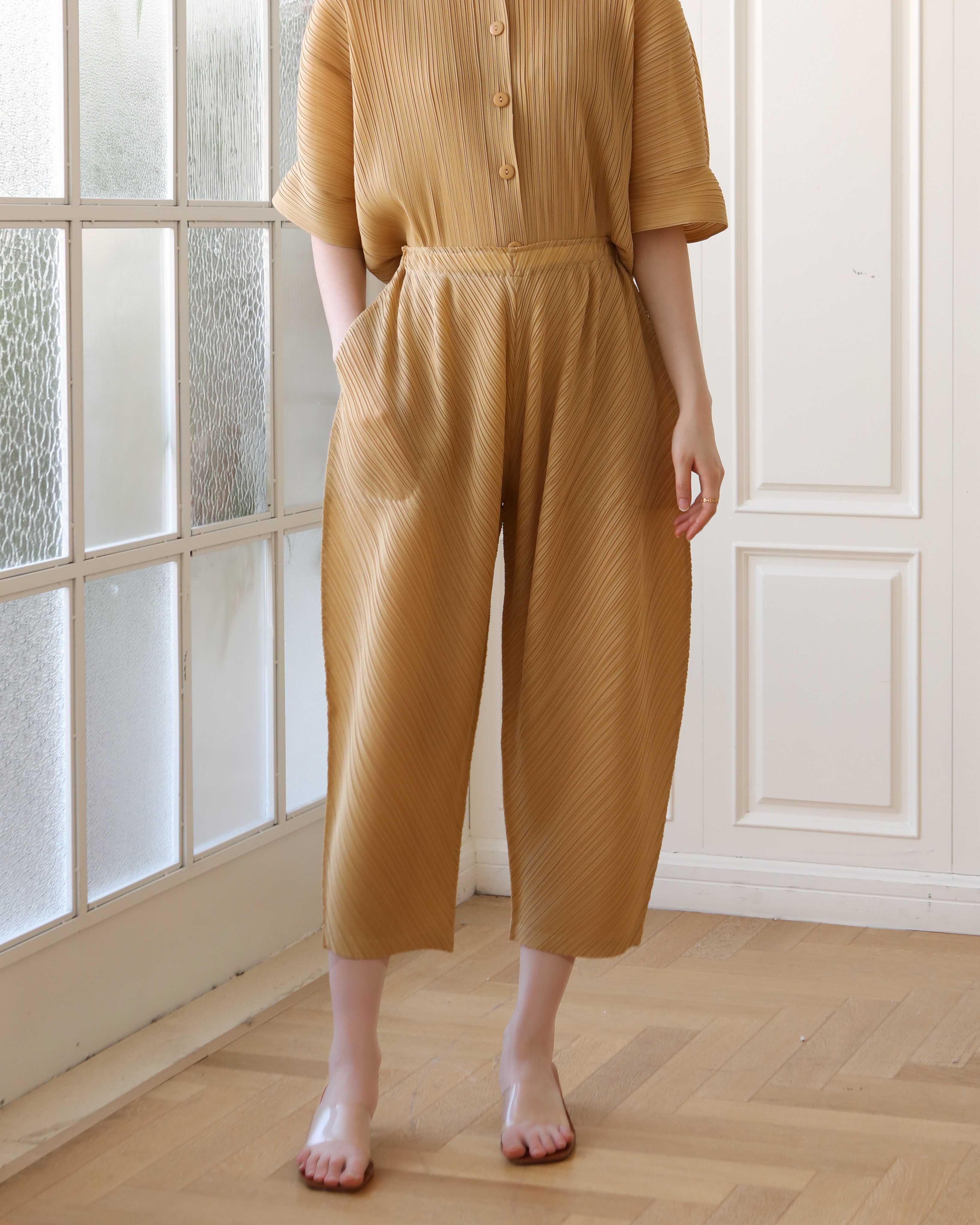 ยาว 32.5นิ้ว!! 2MUAY รุ่น GJO3682 กางเกงผู้หญิง กางเกงพลีทคุณภาพ 12สี FREE SIZE THICKER BOTTOM PLEAT PANTS