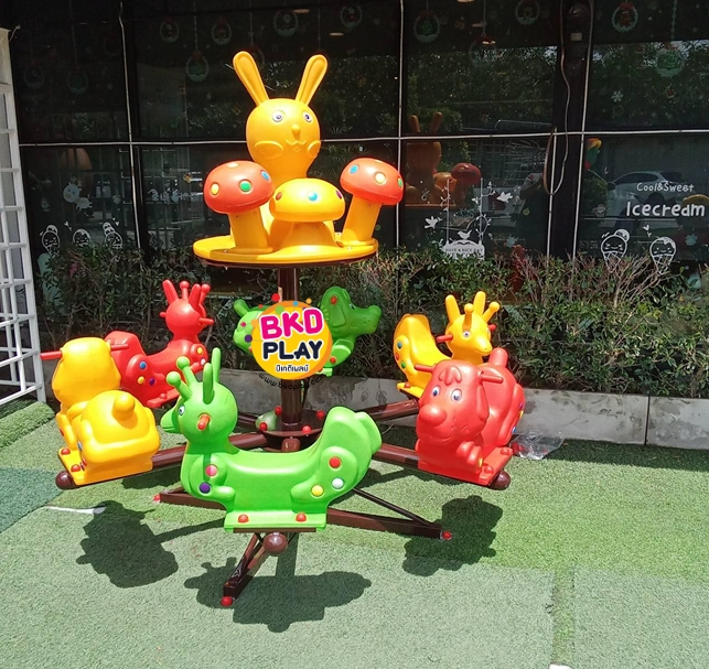 ม้าหมุนกระต่ายน้อย 6 ที่นั่ง ของเล่นเด็ก สินค้าพร้อมส่ง คิดค่าส่งตามจริง สินค้าราคาโรงงาน