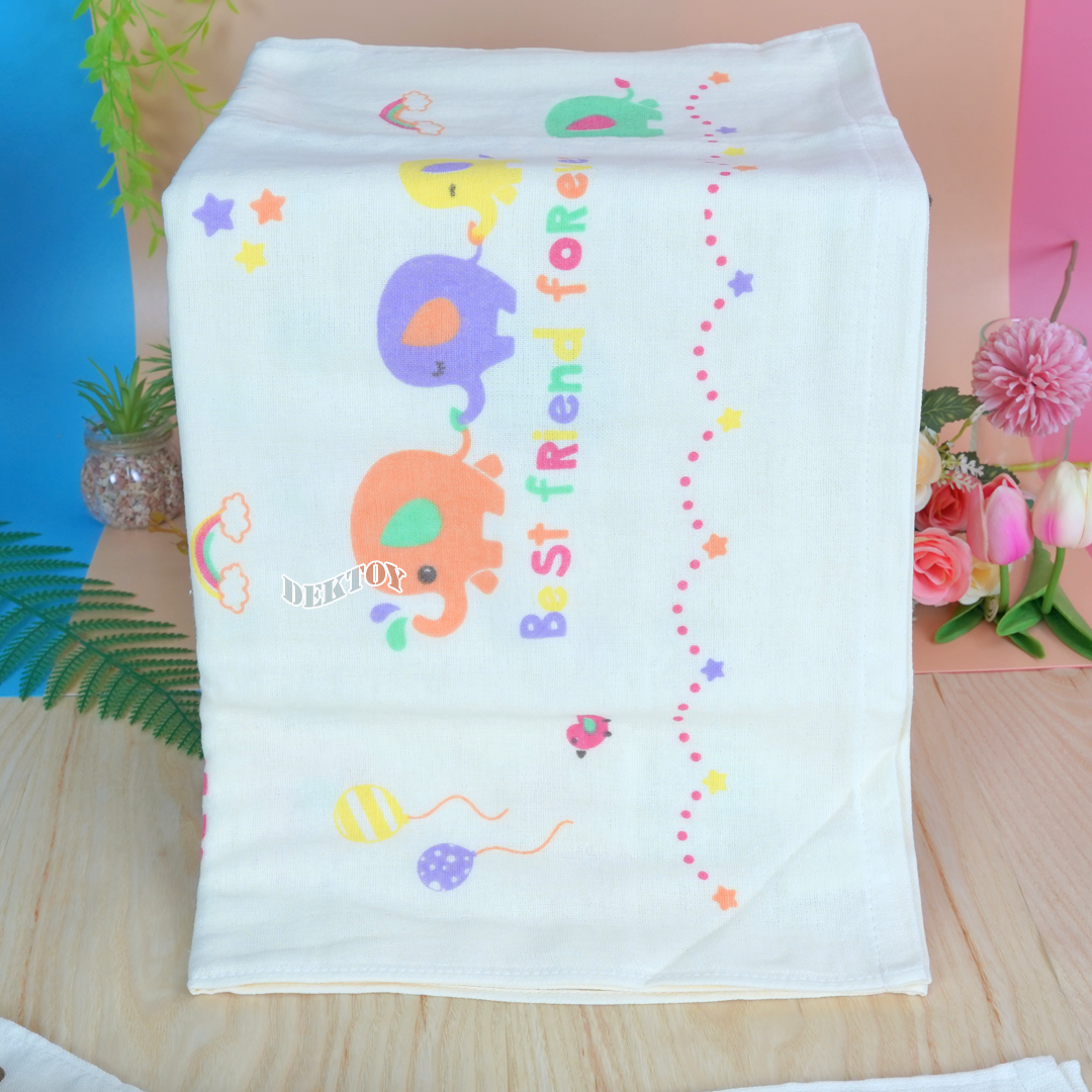 ผ้าเช็ดตัวเด็ก2หน้า ผ้าคอตตอน ผ้าขนหนู ไซส์ 24 x 48 นิ้ว