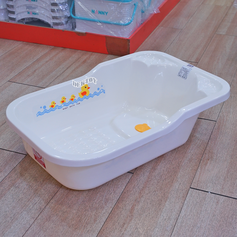 FIN BABIES PLUS อ่างอาบน้ำเด็กขนาดใหญ่พลาสติกอย่างดีทนทาน มีรูระบายน้ำ USE-A9C