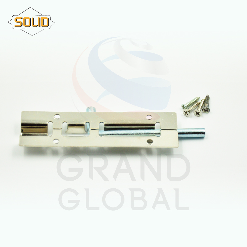 SOLID กลอนประตูเหล็ก สีเงิน ชุบโครเมี่ยม 4นิ้ว