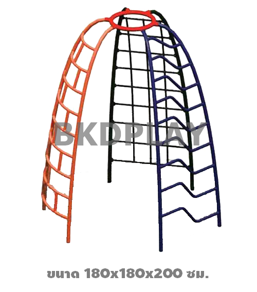 เครื่องเล่นสนาม กลางแจ้ง เหล็ก ชุดอุปกรณ์ โดมปีนป่าย 3 ทาง Outdoor Playground, ราคาโรงงาน สินค้าสั่งผลิต 10-20 วัน